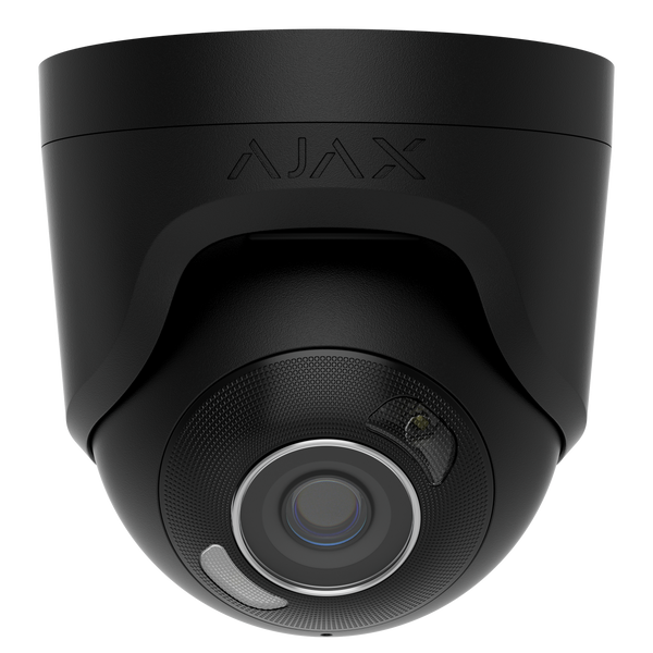 Ajax TurretCam HL 8MP 4K turret security camera in black — the Watch Solo package