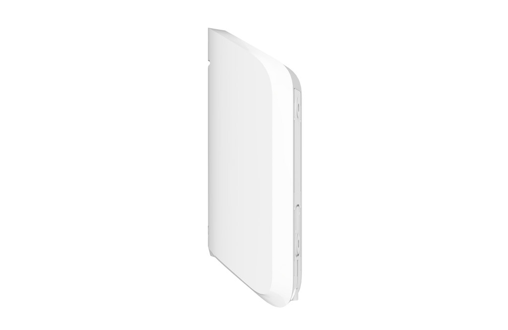 Ajax MotionProtect Curtain wireless narrow-beam motion sensor in white, rear view