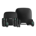 Ajax Home Kit in black, wireless home security system with Hub 2 Plus, motion detectors, door sensor, key fobs and indoor and outdoor sirens