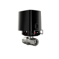 Ajax WaterStop smart water shut off valve in black — motorized brass ball valve that closes the supply line on a leak