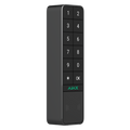 Ajax KeyPad Outdoor wireless outdoor security keypad in black, front angled view