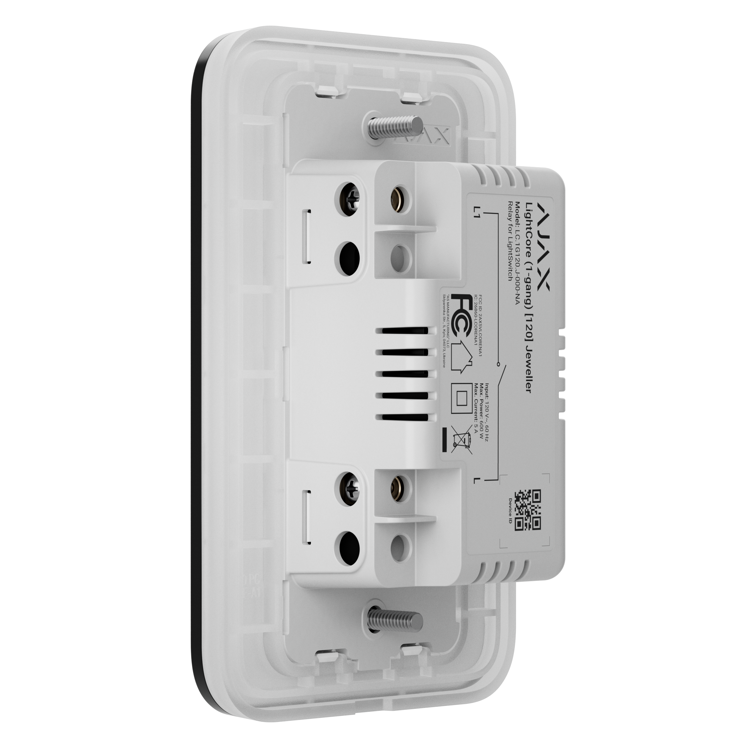 Ajax LightSwitch (1-Gang) [120] Jeweller — Smart Touch Light Switch | 120V · No Neutral