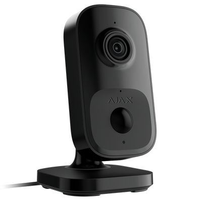 Ajax IndoorCam Wi-Fi security camera in black, front angled view